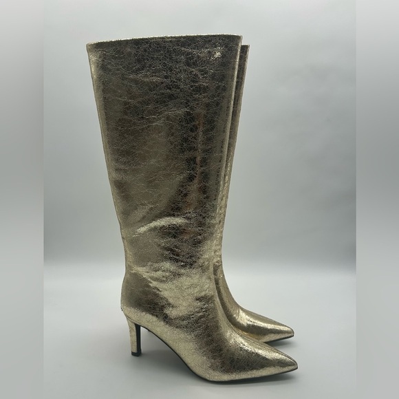 Worthington Gold Metallic Knee High Boots | Size 9.5M | Vegan | New With Box - Picture 4 of 16